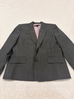 Anne Klein Gray Pinstripe Blazer with Pink Lining
